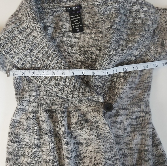 Talula Aritzia Wrap Cardigan Lambswool Cashmere Blend Gray S - Picture 10 of 13